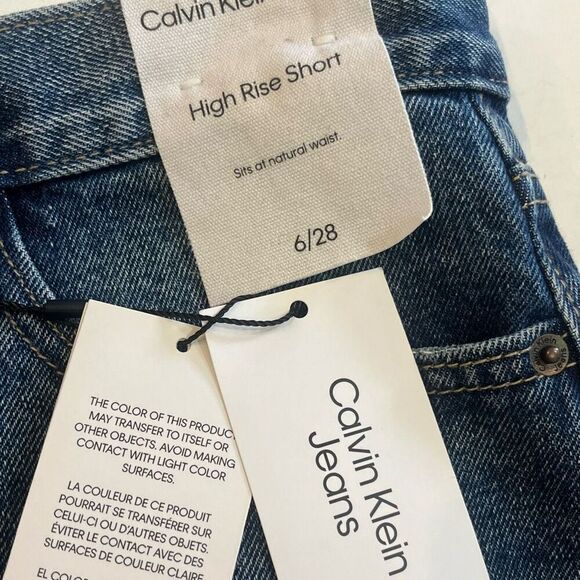 Calvin Klein Jeans Cut Off Denim Shorts High Rise Sz 6 NWT Deadstock - Picture 5 of 5